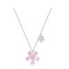 Necklace Romantic Pink Sakura Sparkling Diamond Pendant, Temperamental Style Exquisite Clavicle Chain, Sparkling Niche Ins Style TX2303002B