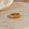 Europäisch-Amerikanische Mode 18K Gold Plated Edelstahl Ovaler Stern Zirkon Ring