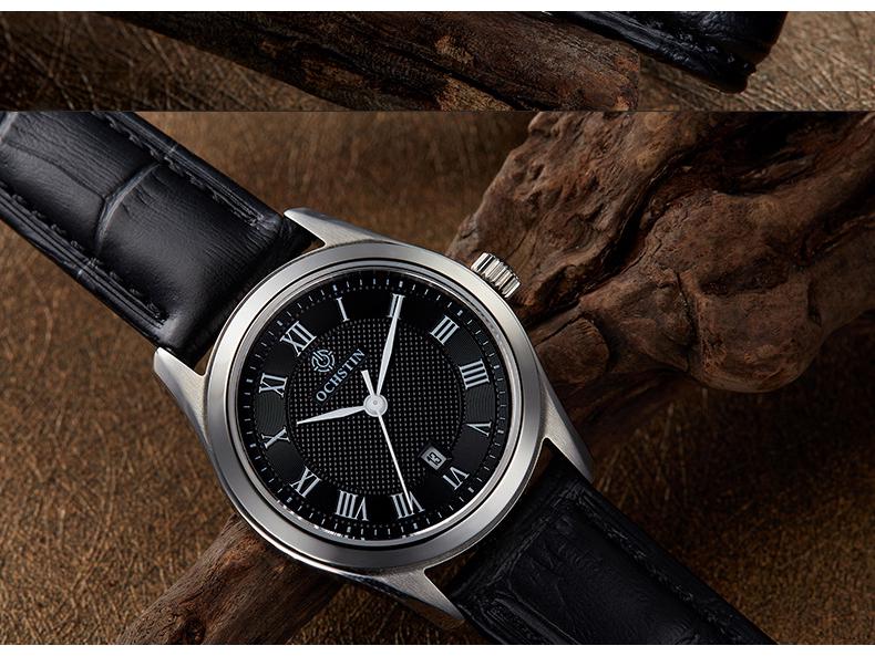 Swiss Women's High-End Waterproof Quartz Watch with Genuine Leather Strap