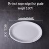 Pure White Oval Ceramic Fish Plate - Extra Large 12/14/16/18 Inch Home Tableware