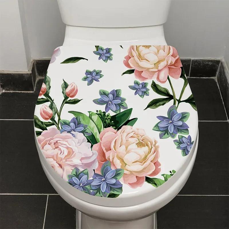 Fish Animals Seabed Ocean Toilet Sticker Bathroom Toilet Cover Sticker Wall Stickers Wc for Home Decoration Restroom Decor