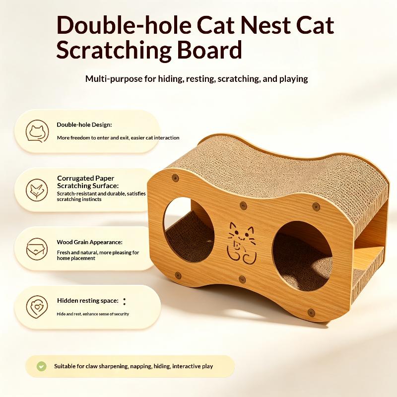 Durable Cardboard Cat Scratcher Sofa Anti-Scratch Sturdy Cat Scratch Pad With Woven Nest for Pet Cats Rest Play Time