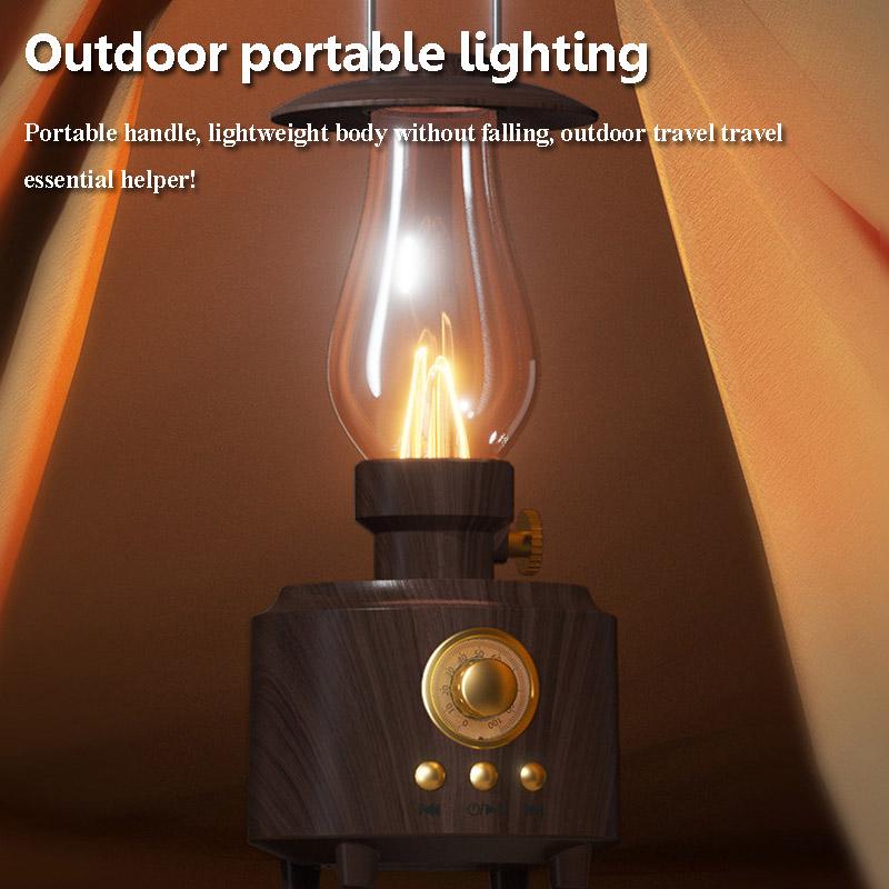 Classic Vintage Night Lamp FM Radio Night Light Bluetooth Speaker Subwoofer Hifi Sound Audio System Music Player TF USB Play