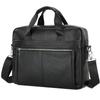Men's Genuine Leather 15" Laptop Briefcase & Crossbody Shoulder Bag