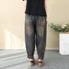 Pantaloni de Bumbac Vară Femei Mărimi Mari Pantaloni Jeans Largi Versatili Casual cu Talie Înaltă Pantaloni Largi de In