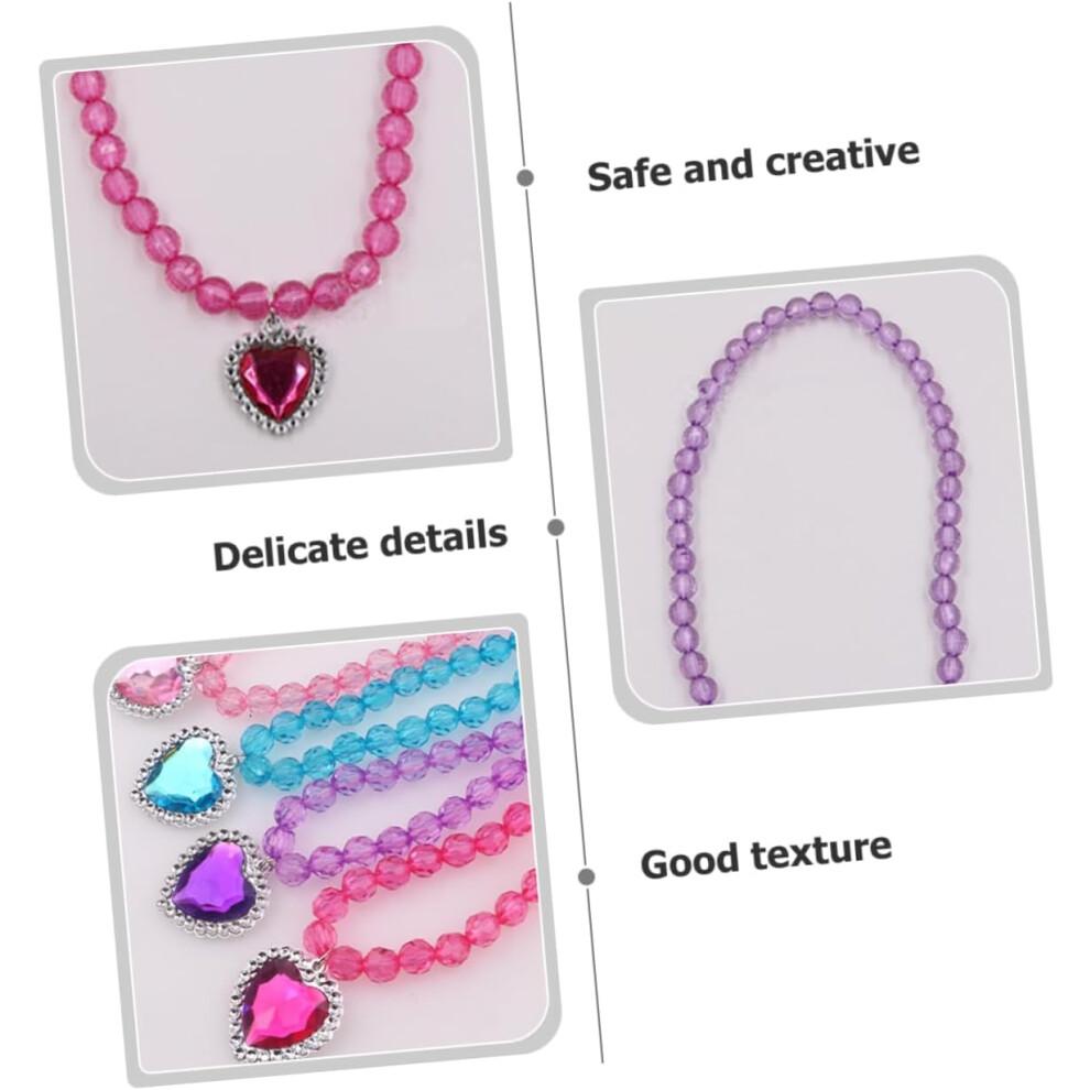 Jewellery Set for Girls Girls Princess Jewelry Dress up Set 4 Pack Necklace and Bracelet for Boys and Girls Parties Necklaces for Girls