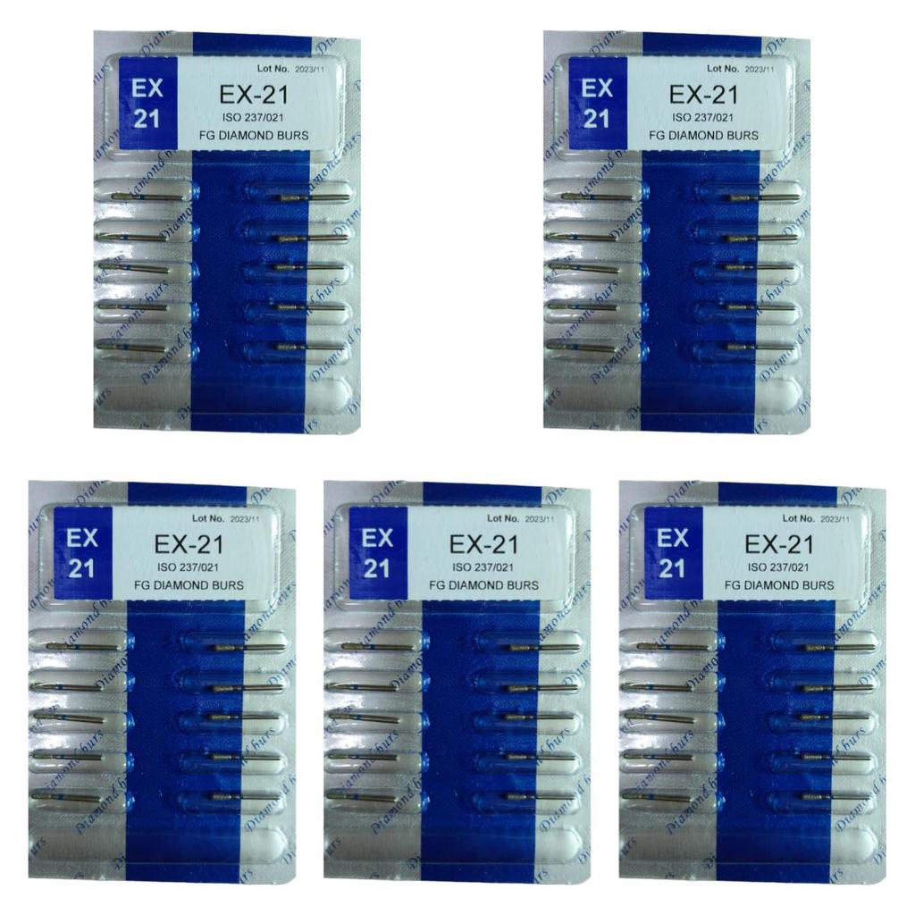 50pcs Dental High Speed Burs High Speed Handpiece Turbine Diamond Burs Diamond Polishing Tooth Preparation Dentist Material