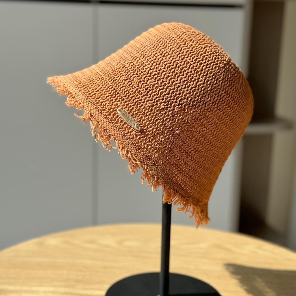 New Spring and Summer Hat Sun Hat Woven Seaside Bucket Hat Breathable Bucket