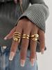 DIEZI 4 pezzi/set Nuovi Anelli Metallici Hip Hop per Dita per Donne Ragazze Uomini Punk Colore Oro Argento Anello Geometrico per Falange Gioielli