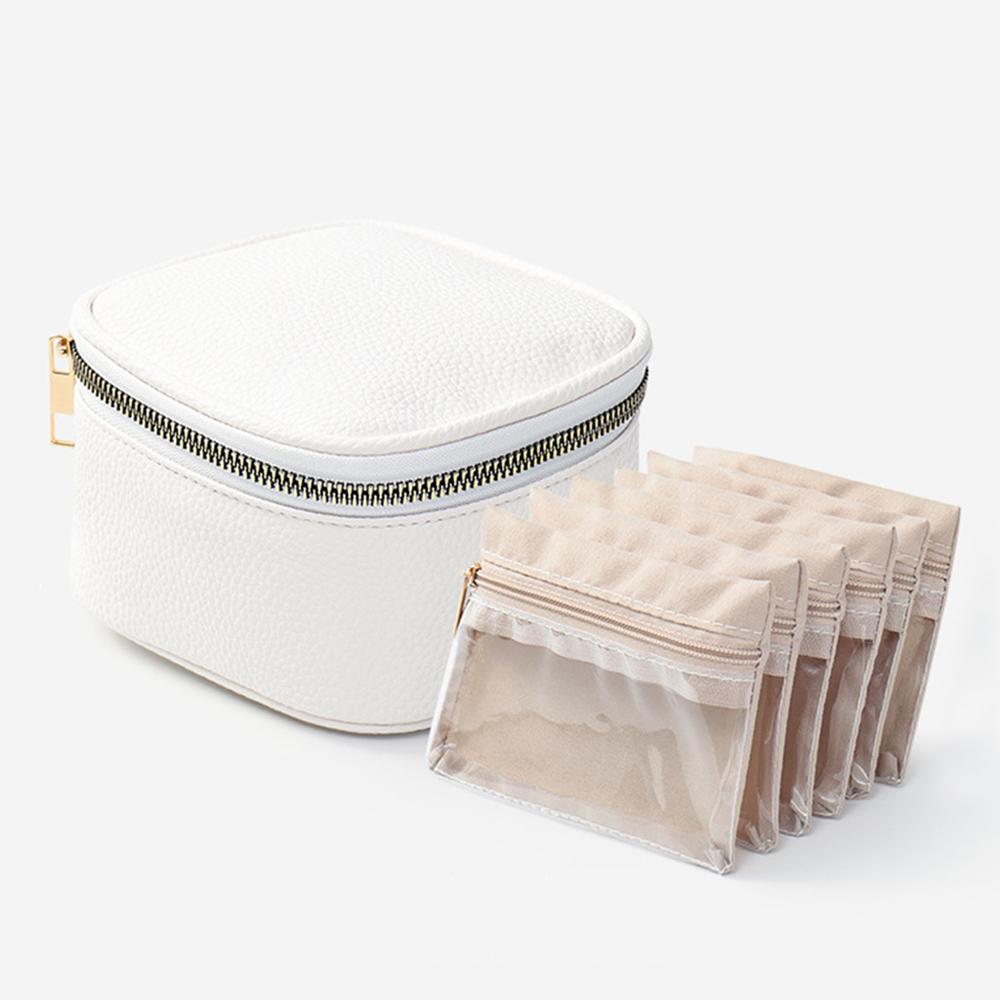 Leather Jewelry Box, Earrings, Necklace Accessories, Portable Packaging And Storage Box, Leather Jewelry Dust Bag