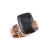Natural Pietersite Gemstone 925 Solid Sterling Silver Two Tone Ring Size 9 c6d47