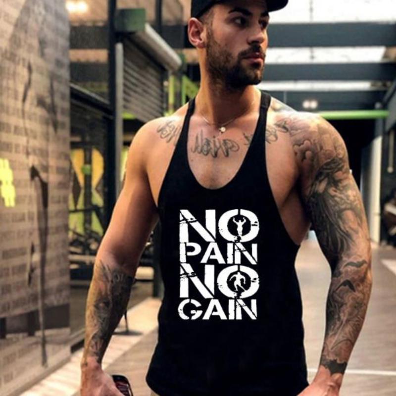 Tank Top Summer Y Back Gym Stringer Tank Top Men Cotton Clothing Bodybuilding Sleeveless Shirt Fitness Vest Muscle Singlets Workout Tank