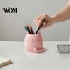 Smooth Surface Pen Holder Holder, Cartoon Cat Shape Desk Organizer, Decorative Odorless Container Stationery for Pencils Gel Pens Makeup Brushes