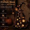 Gothic Witch Sculpture 2Pcs Halloween Night Lamp, Holding Lantern Figurine with Resin Decor LED, Glowing Statue for Tabletop Home