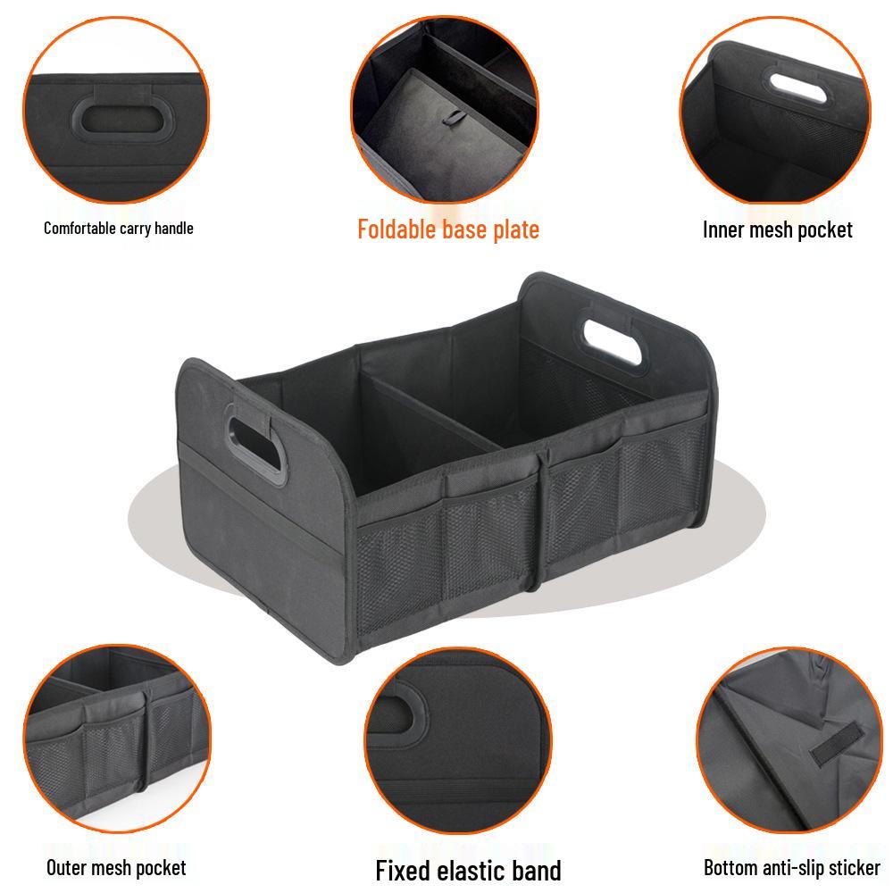 Cross-Border Car Trunk Organizer: Foldable Large Capacity Storage Box with Oxford Cloth