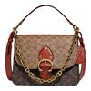 Beat 25 Monogram Pattern Print Chain Coated Canvas And Refined Calfskin Small Square Bag Women Handbags Brown C2418-B4SI0