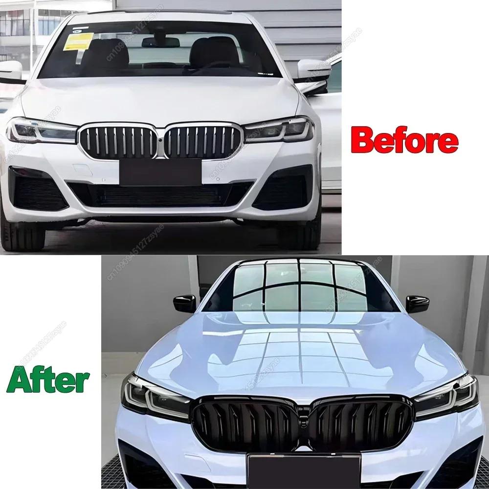 M Style Kidney Grille For BMW 5 Series G30 G31 F90(M5) LCI 2020-2023 Glossy Black Front Bumper Auto Decor Grill Bodykit Tuning