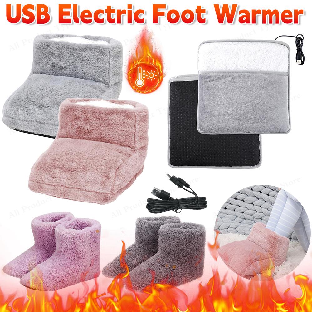 Winter Electric Foot Heating Pad USB Charging Soft Washable Foot Warmer Heater Improve Sleeping Household Foot Warming Mat