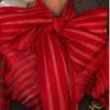 Stripe Shirts Women Long Sleeve Bow Collar  Elegant Shirt Fashion Clothing