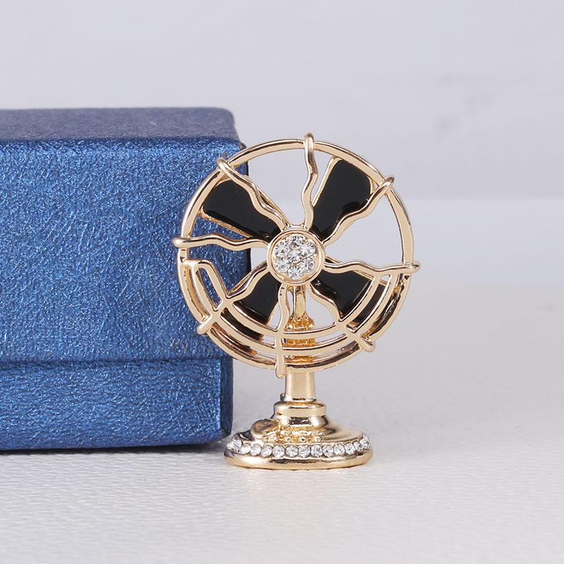 

Модная креативная брошь-веер из сплава с капельным электроприводом, булавка для парного корсажа, аксессуары для костюма, универсальная булавка для воротника чёрный