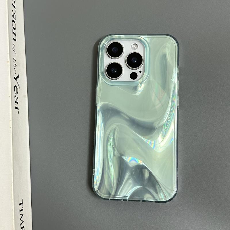 Fashion Gradient Water Ripple Pattern Phone Case For iPhone 17 16 15 14 13 Pro Max Satin IMD TPU Back Cover