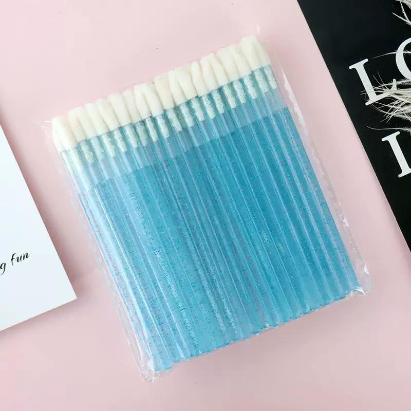 Manufacturer Supplier Cotton Cleaning Lip Brush Disposable Portable Crystal Color Fashion Professional Lip Applicator