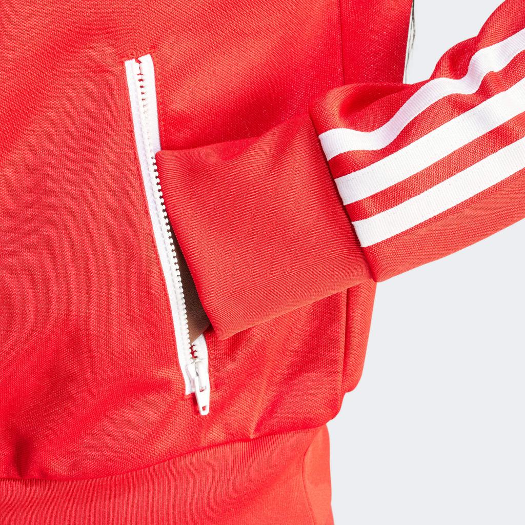 Adidas Originals Sporty & Rich Collaboration SS24 Brand Logo Letter Pattern Striped Pullover Jacket Women Jacket Red JD3766