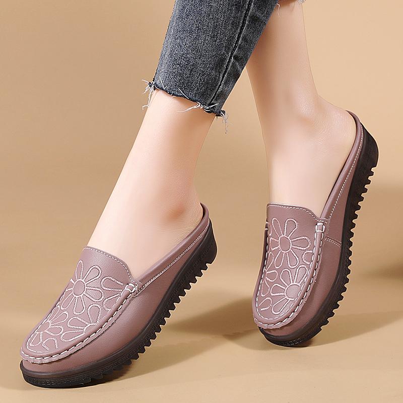 Women Slippers 2025 Spring New Casual Half-slip Shoes Ladies Slip on Closed Toe Sandals Zapatos De Mujer Women's Slingback Shoes