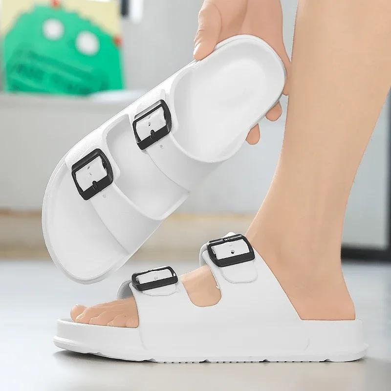 Fashion Summer Men Women Slipper Outdoor Beach Sandals EVA Platform flip flops For House Slides buckle Soft Thick Sole Sandals