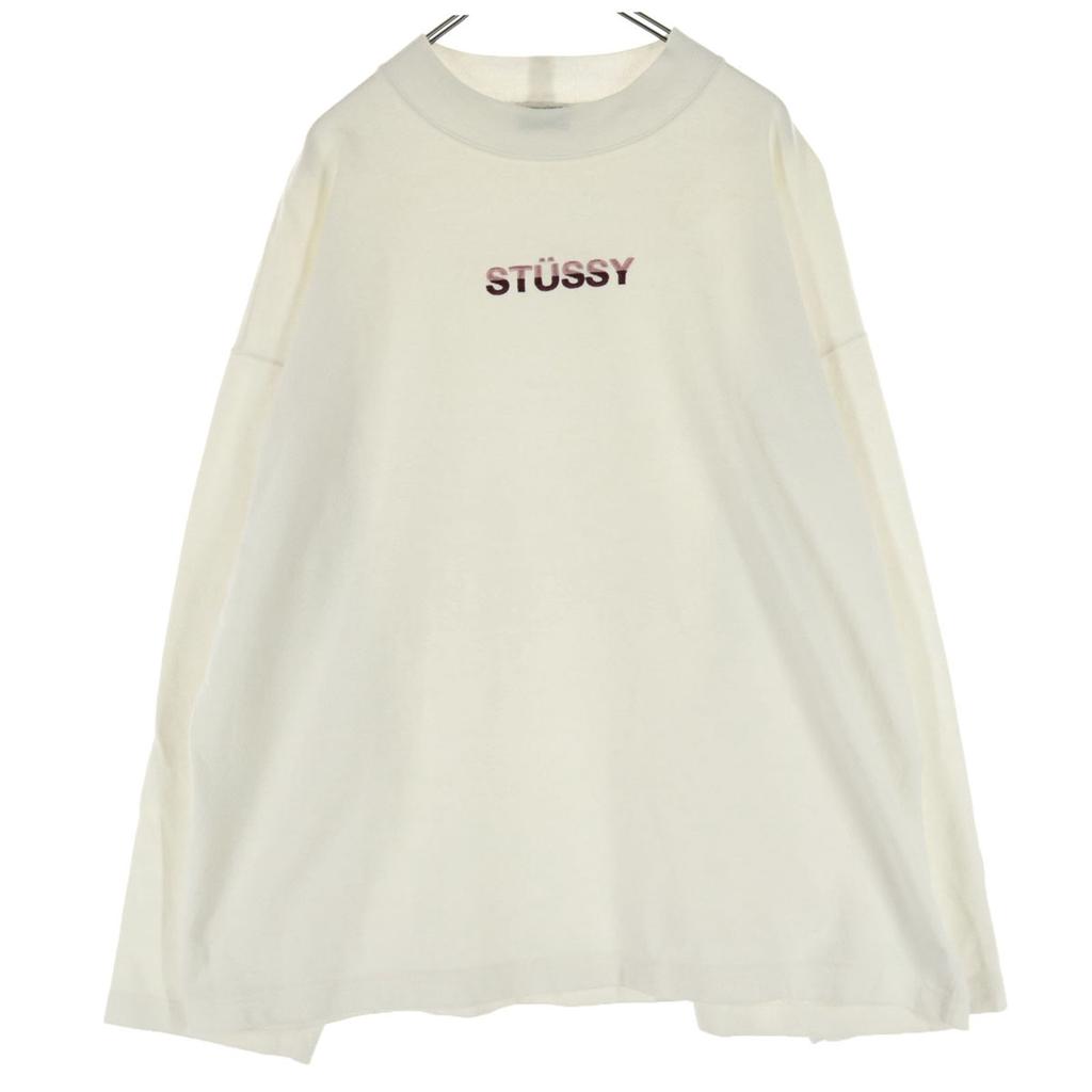 Beauty Products STUSSY Made In Japan Logo Print Long Sleeve Cut M White Women Used