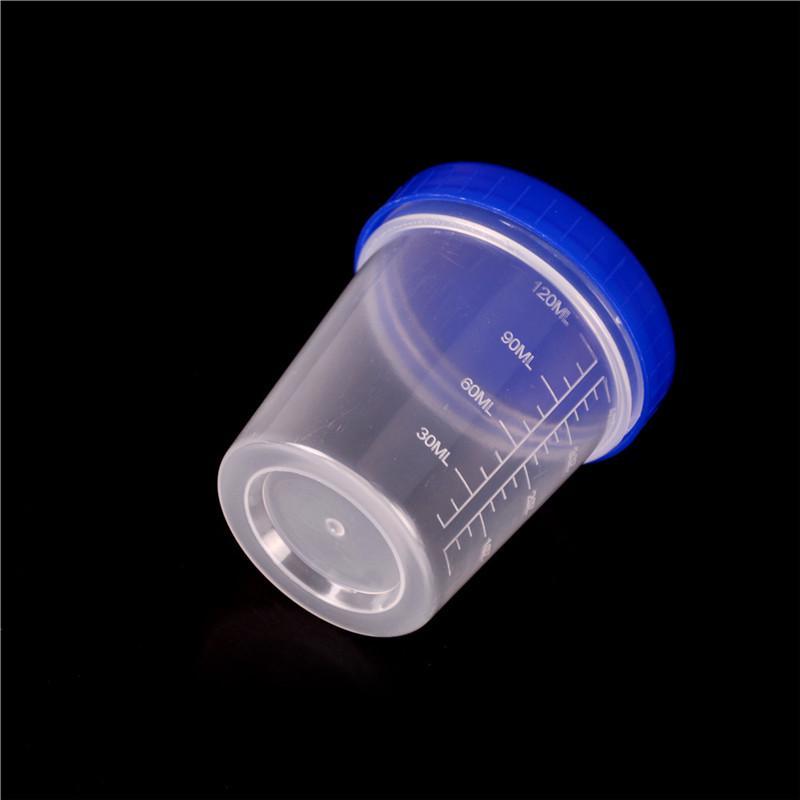 120Ml Plastic Specimen Sample Jar Craft Container Urine Pot Cup With Lids