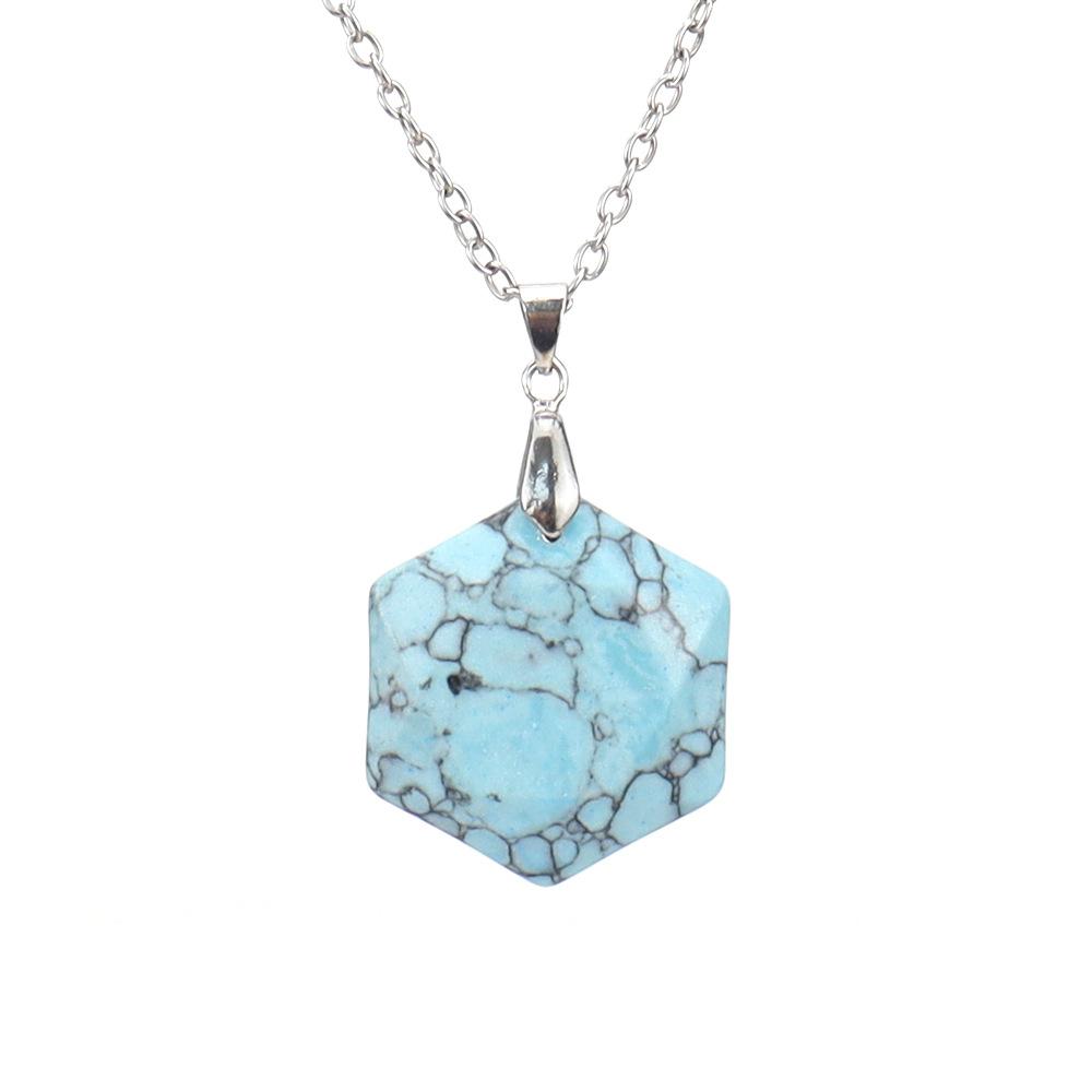 

Crystal Gemstone Hexagram Black Yorite Pendant Necklace Cut Polyhedron Pendant N532
