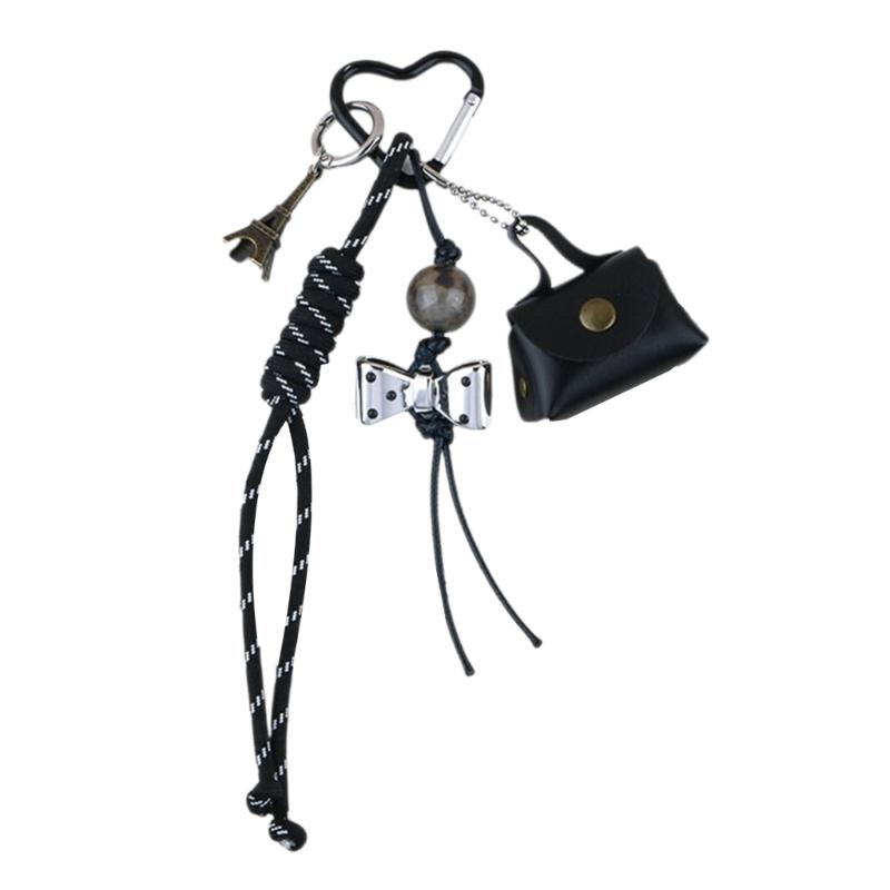 Fashion Keychain Bag Charm Enhancing Style with Practical Alloy and Leather Bags Pendant for Daily Commute or Travel