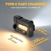 Rotatable Flashlight Magnetic Multi-Angle USB Rechargeable Mini Torch Portable LED Work Light with Cap Clip for EDC Camping Outdoor Use