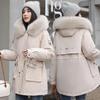 Winter Coat Thicken Parker Women's Warm Detachable Inner Down Cotton Jacket Female Loose Warm Hooded Parkas Overcoat