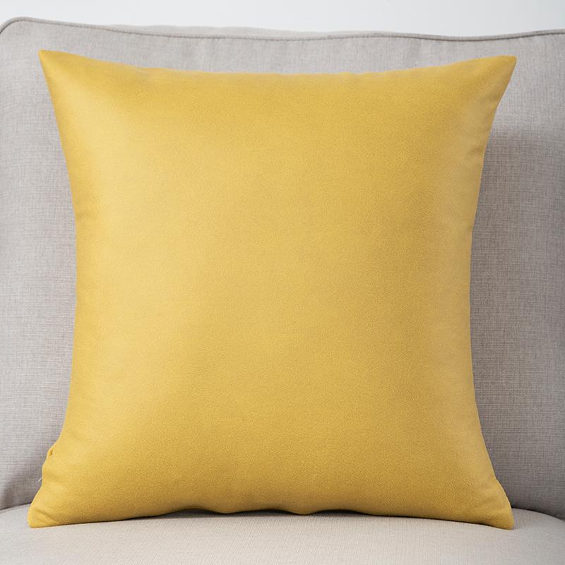 1PC Technology Cloth Pillowcase Modern Solid Color Imitation Leather Waterproof Cushion Cover Nordic Sofa Living Room Decor