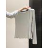 Korean Ruffle Long Sleeve Slimming Top for Women - 2026 Autumn Collection