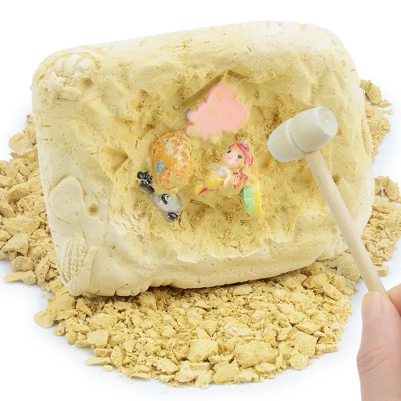 Archaeological Gems Ore Digging Treasure Blind Box, Mermaid Diy Hand Digging Tools Children'S Toy Set