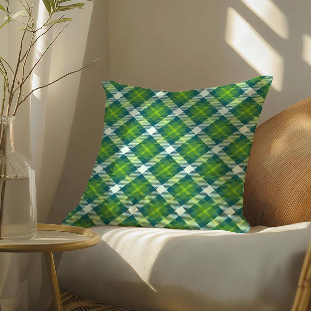Happy St. Patrick'S Day Cushion Cover Soft Short Plush Pillow Cover Smooth Cozy Texture Aesthetic Cushion Case Home Decor