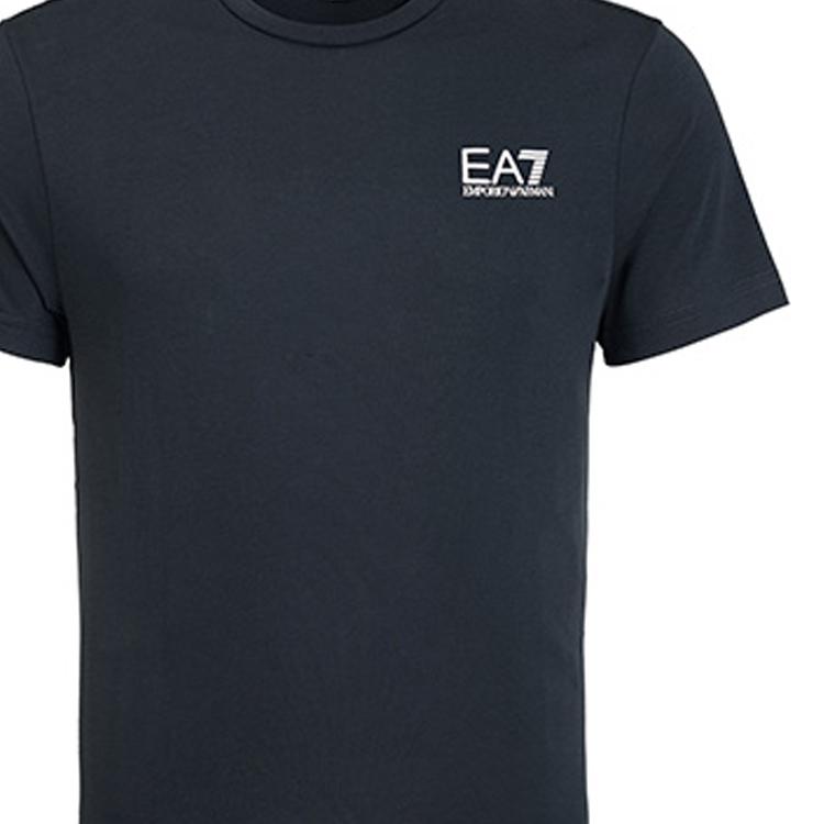 Emporio Armani EA7 Solid Logo Letter Casual Crew Neck Short Sleeve T-Shirt Men T-shirts Navy-Blue 8NPT51-PJM9Z-1578