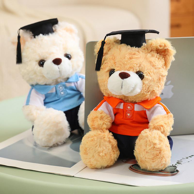 Graduation Cap Bear Plush Toy – Commemorative Gift and Decorative Couple Doll