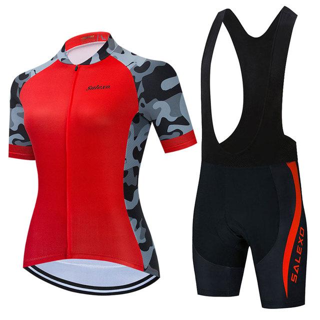 Camouflage 2025 Cycling Jersey Short Sleeve Set Women Summer Breathable Bike Uniform MTB Cycling Clothing Maillot Ropa