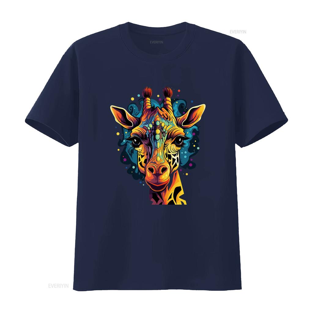 Cartoon Giraffe Cool Unisex S T Shirt For Party Or Birthday Black Vintage Washed Designer Clothes Versatile Streetwear