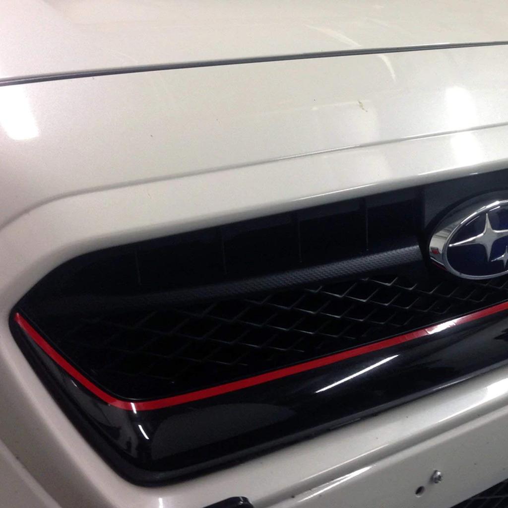 Xotic Tech Front Grille Pinstripe Vinyl Front Front Hood Panel Edge Molding Trim Decal for Subaru WRX STI Sticker, Pre-Cut Styling, 2015-2017