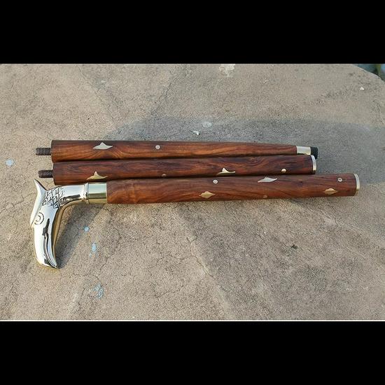 Bengala de madeira com cabo antigo vitoriano vintage, bengala vitoriana, presente