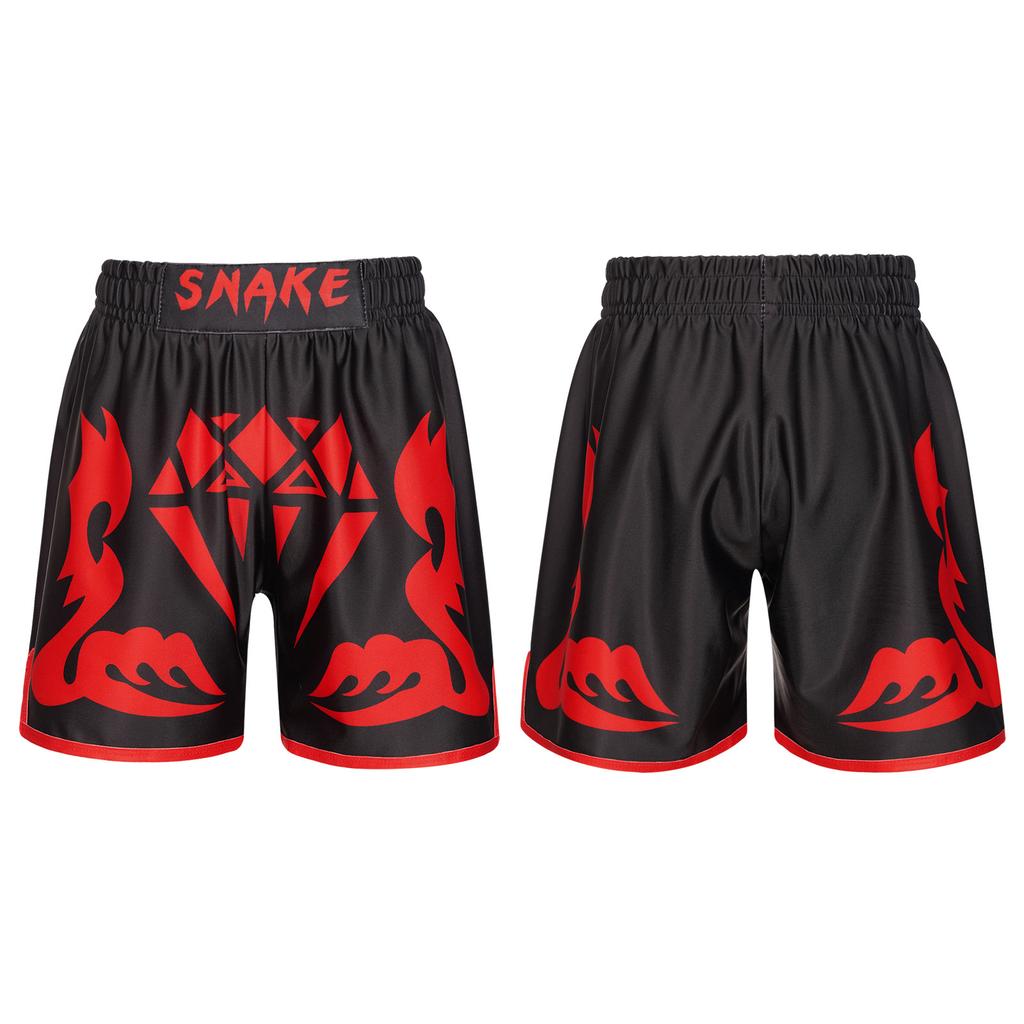 Youth Kids Muay Thai Shorts Training Kick Boxing Trunks Grappling Martial Arts Gear Cage Fighting Shorts