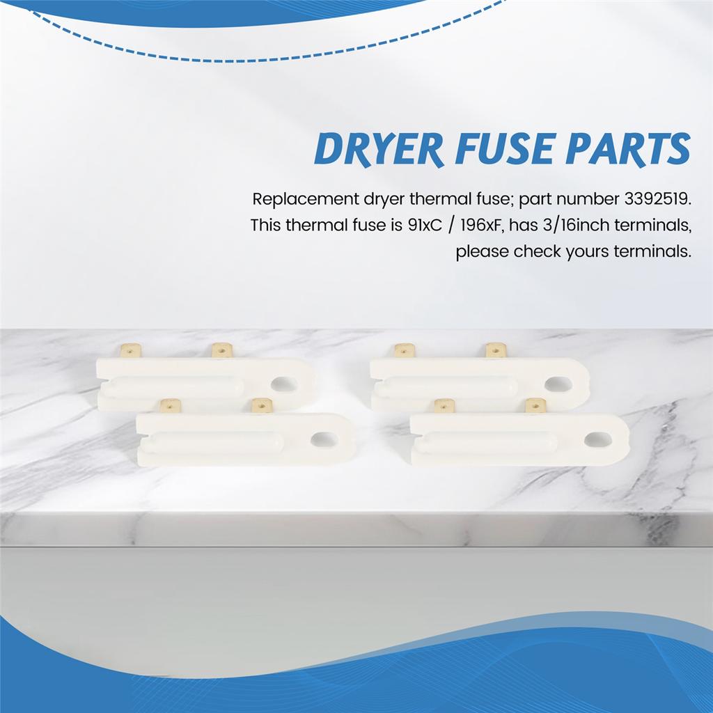 10Pcs Dryer Fuse Parts Home Appliance Washing Machine Fuse Fuse 3392519 for Whirlpool Kenmore Roper
