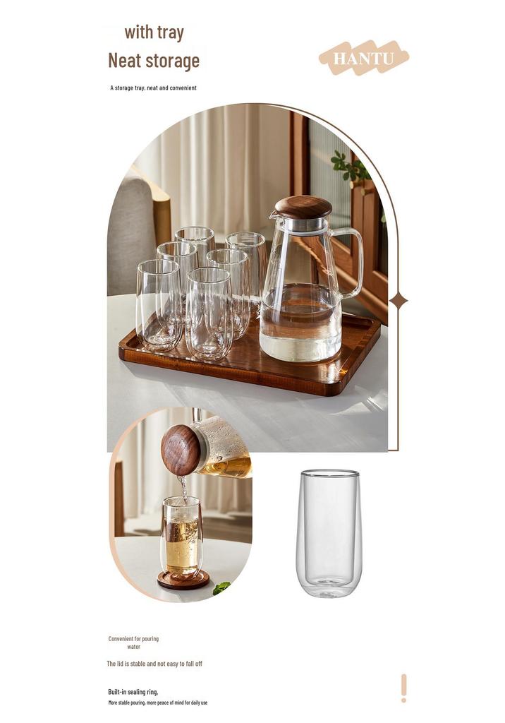 Insulated Double-Layer Glass Tea Cup Set: High-Temperature Resistant, Anti-Scald, Large Capacity for Home & Guest Use