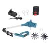 21V Electric Cultivator Cordless Tiller 330RPM Max. 2PCS Steel Tines with 1 Rechargeable Battery 1300mAh for Lawn