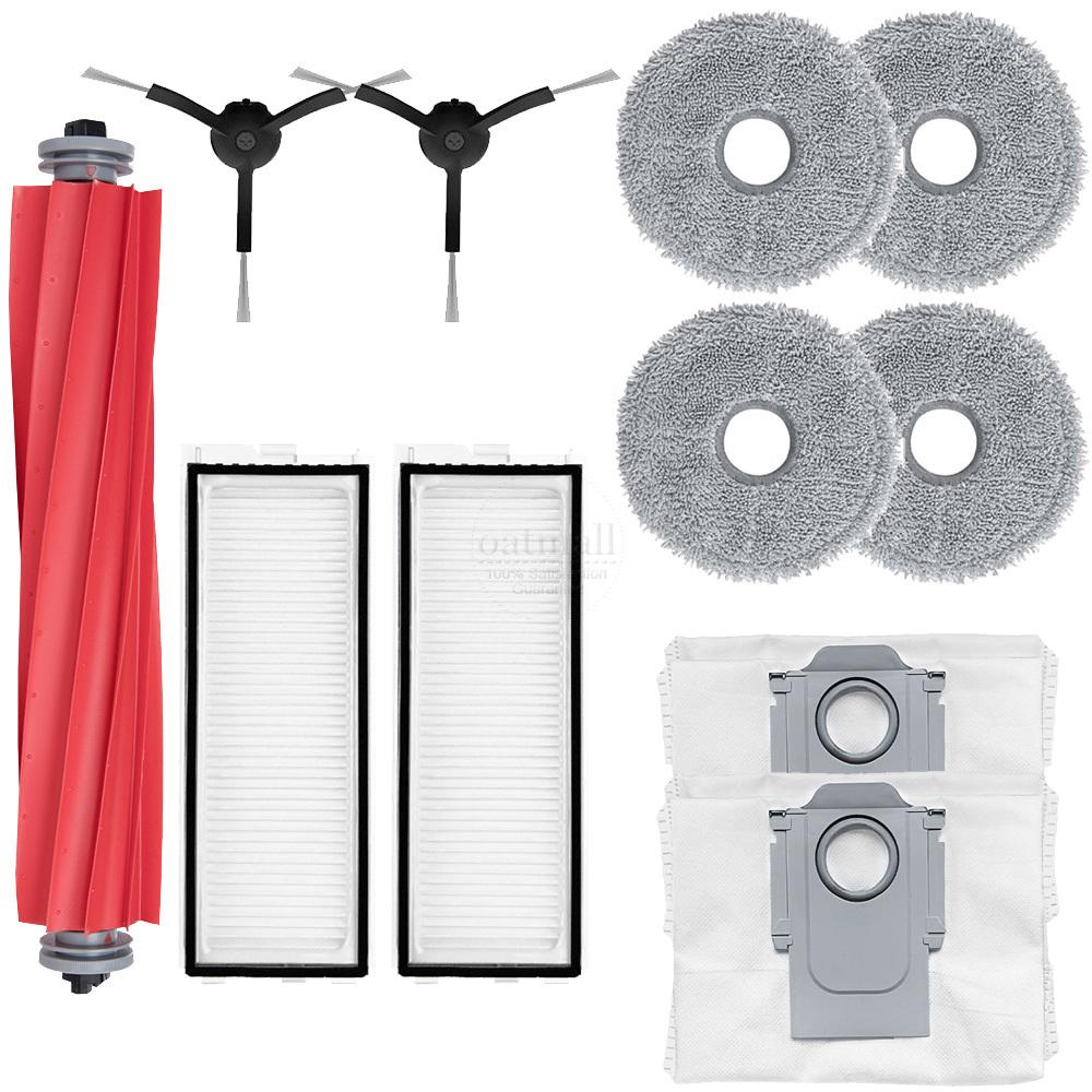 Replacement Accessories Kit For Roborock QRevo edge 5v1/QRevo S/Qrevo Pro Robot Vacuum Cleaner Main Brush HEPA Filter Dust Bags Mop Cloths